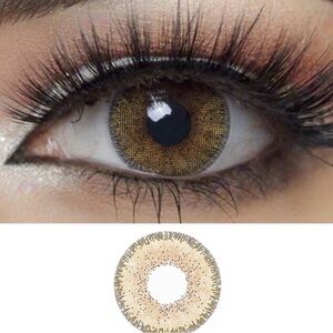 Light Brown Clear Cosmetic Natural-Looking Eye Color Enhancement NIB w Case